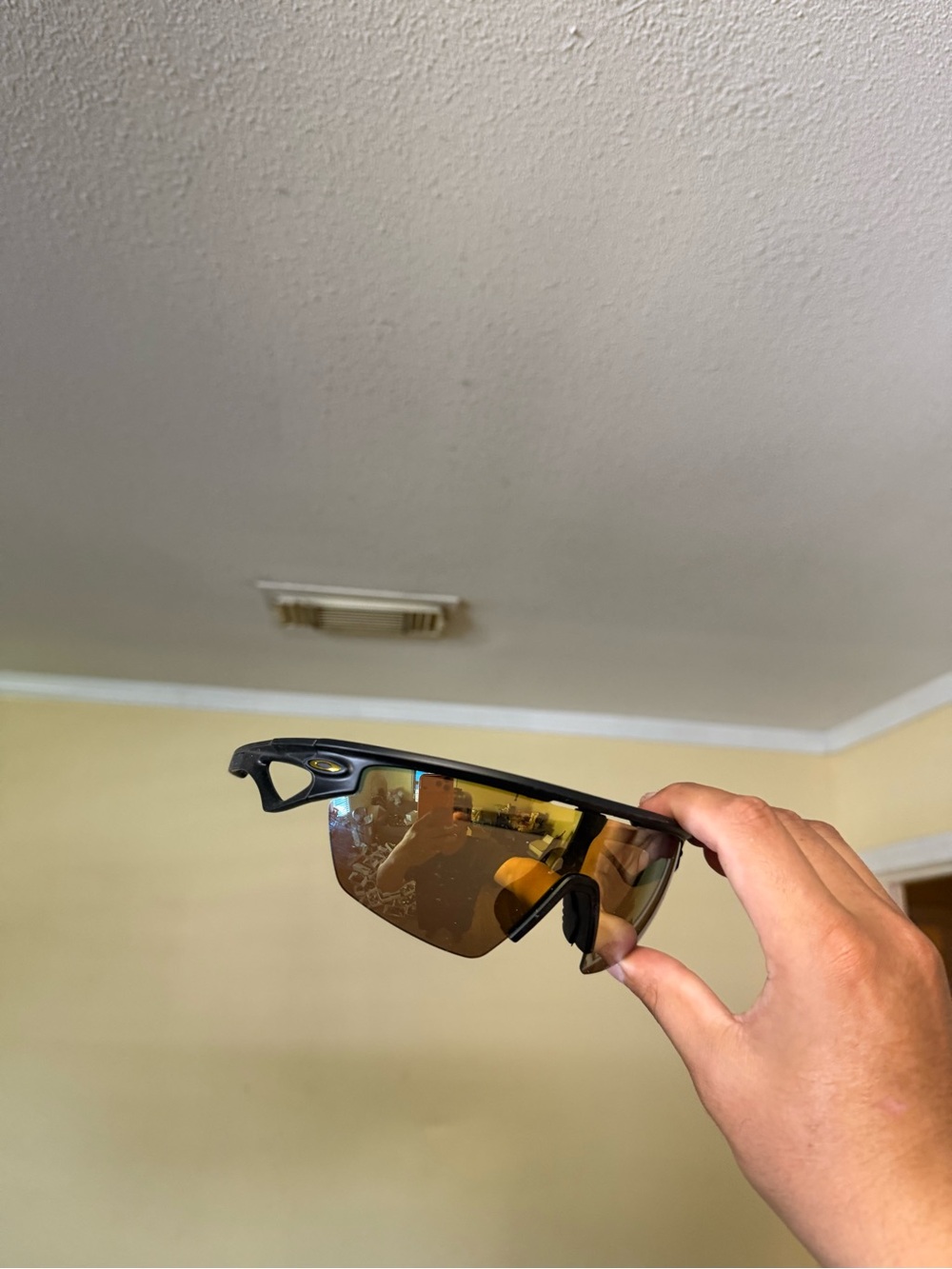 Sport Wrap Sunglasses with Brown Mirrored Lens Oakley